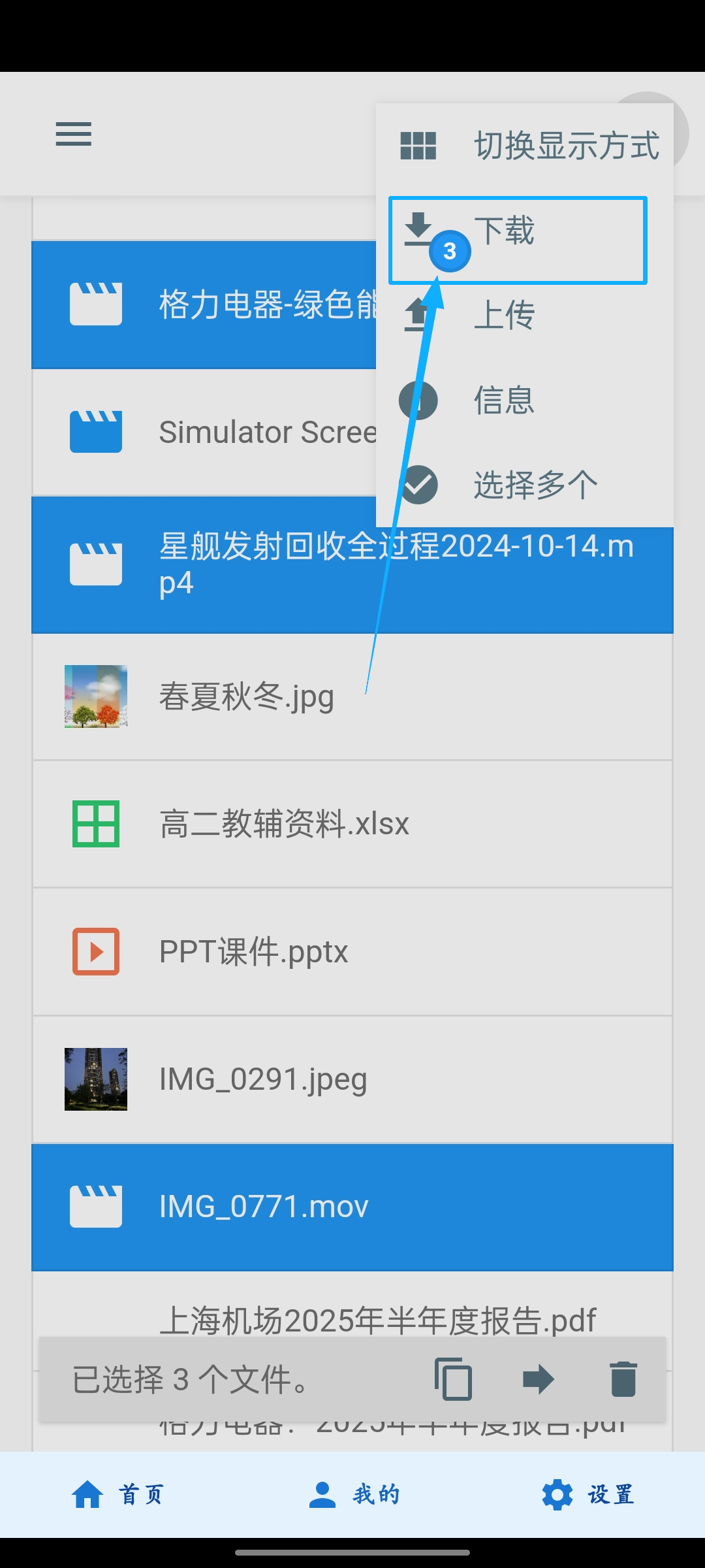 文件下载选择示意图