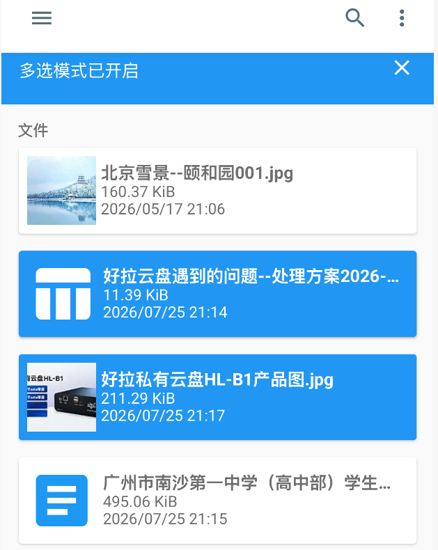 文件多选模式示意图